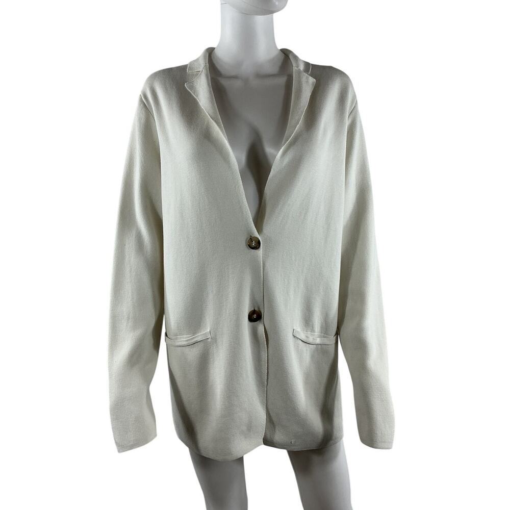 Falconeri Refined Ivory Two Button Lapel Blazer Size S